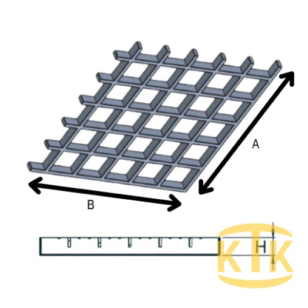 CTP Kanal Izgarası 50x50x13 mm B125 - Aykomsan Döküm