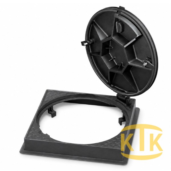 Döküm Rögar Kapağı Takımı Ø600 mm (kare çerçeve) Kare Çerçeveli D400