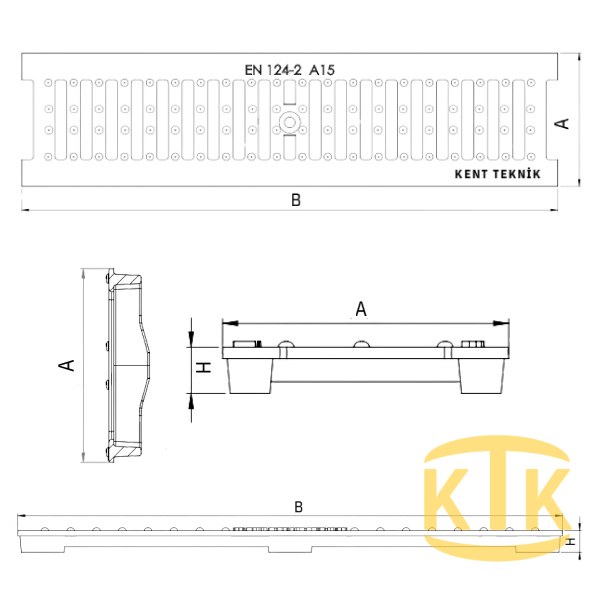 Döküm Yağmur Suyu Izgarası 560x500x45 mm D400 - Aykomsan Döküm