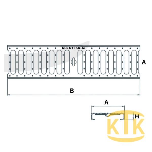 Paslanmaz/Galvaniz Kanal Izgarası 200x500x20 mm A15 - Aykomsan Döküm
