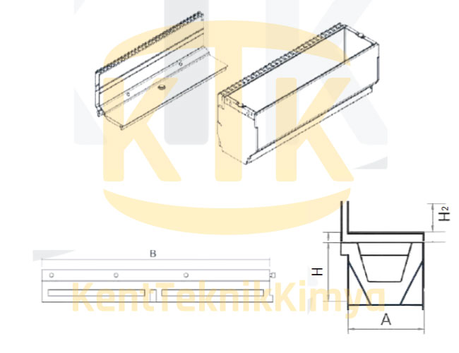 AK-FDK-5070-B125 Fuga Drenaj Kanalı 200x500x70 (B125)