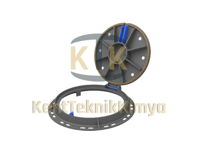 AK-DKT-600-C250-C2 Menteşeli Döküm Rögar Kapağı Takımı (C250)